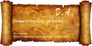 Demetrovics Aszter névjegykártya